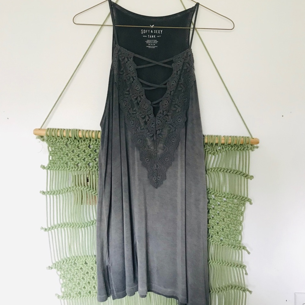 American Eagle soft crossed tank